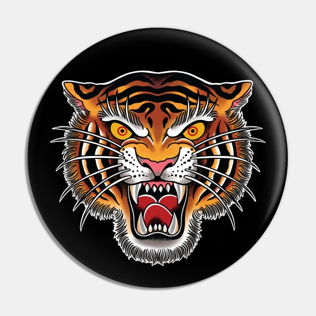 Tiger Head Tattoo Design Pin by Seven Relics