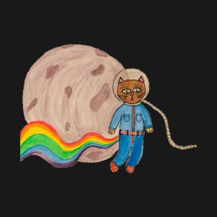 Space Cat Farting Rainbows T-Shirt