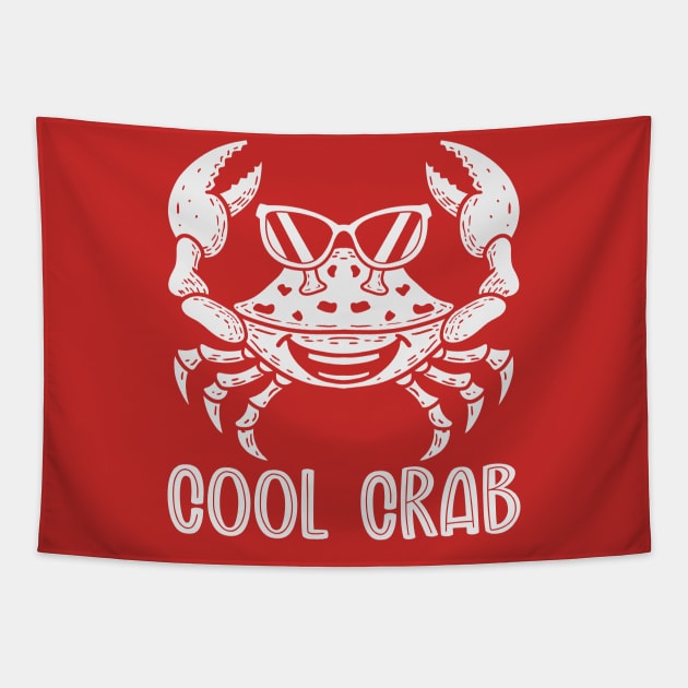 Cool Crab (Mono) Tapestry by nickbeta