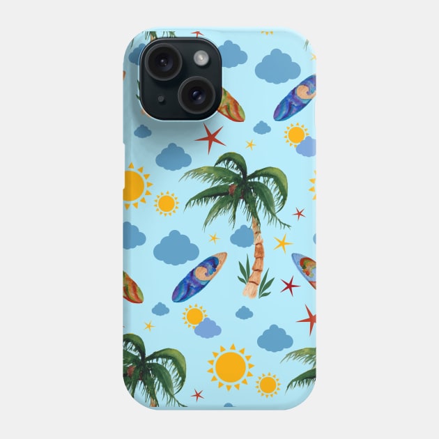 Cute Summer Surfer Pattern Phone Case by epiclovedesigns