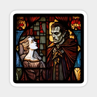 Dracula and Bride Stained Glass Magnet