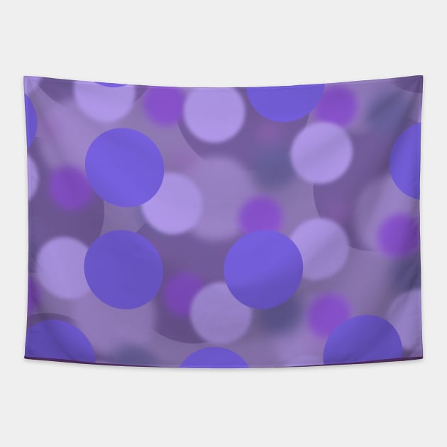 Dimensional Purple Polka Dots Tapestry by KelseyLovelle