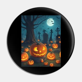 Pumpkin Cemetery Pin