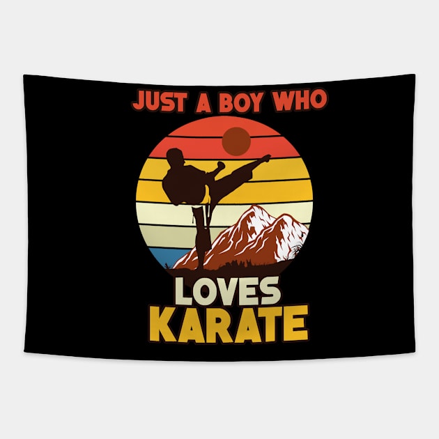 sunset karate design Tapestry by JohnRelo