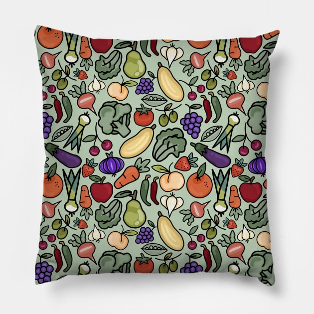 Salad Bowl of the World Pillow by Slightly Unhinged