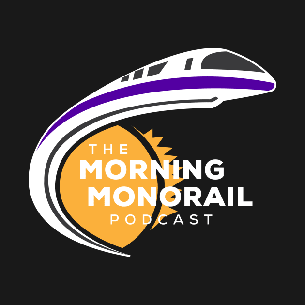 Morning Monorail Logo w/ Text Overlapping the Sun Light Color by MorningMonorail