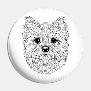 Geometric Yorkshire Terrier: Canine Line Art Pin