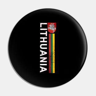 Lithuania Flag And Emblem Left Side Retro-Effect Pin