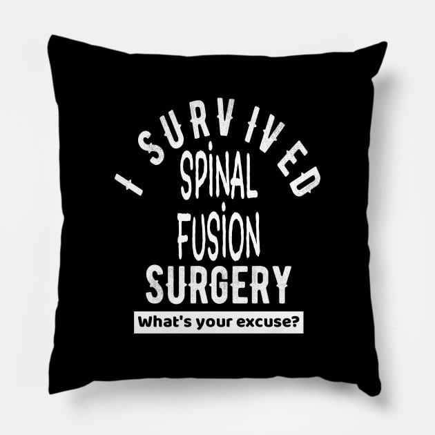 Spinal Fusion Back Surgery Awareness Get Well Gift Pillow by OriginalGiftsIdeas