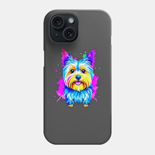 Colorful Yorkshire Terrier Splatter Art - Miniature Majesty Phone Case