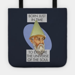 Rumi Gnome Child Meme: Born Just In Time to Explore the Universe of the Soul Tote