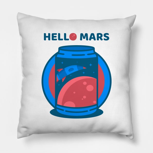 Hello Mars Pillow by VEKTORKITA