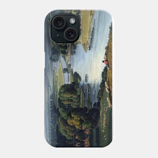 Landscape with river and green fields Phone Case