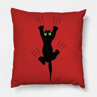 Cat grabing with claws Pillow