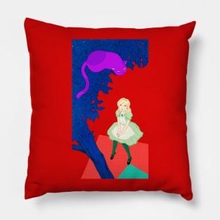 Alice and Cheshire cat Pillow