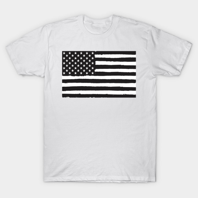 Usa Grunge Black And White American Flag American Flag T Shirt