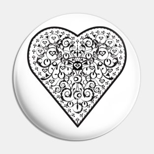 Ironwork heart black Pin