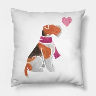 Watercolour Wire Fox Terrier Pillow