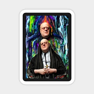 Cyberpunk Aleister Crowley The Great Beast of Thelema painted in a Surrealist and Impressionist style Magnet