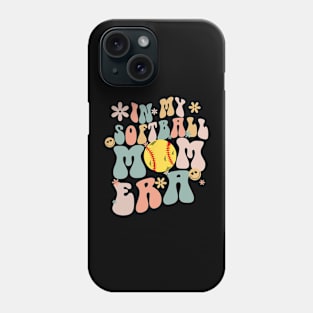 Groovy In My Softball Mom Era Mom Life Game Day Vibes Mama Phone Case