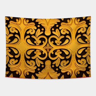 Black and Gold Russian Art Inspired Tapestry