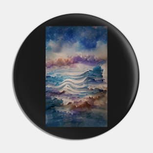 Watercolor Waves Ocean Dream Art Pin