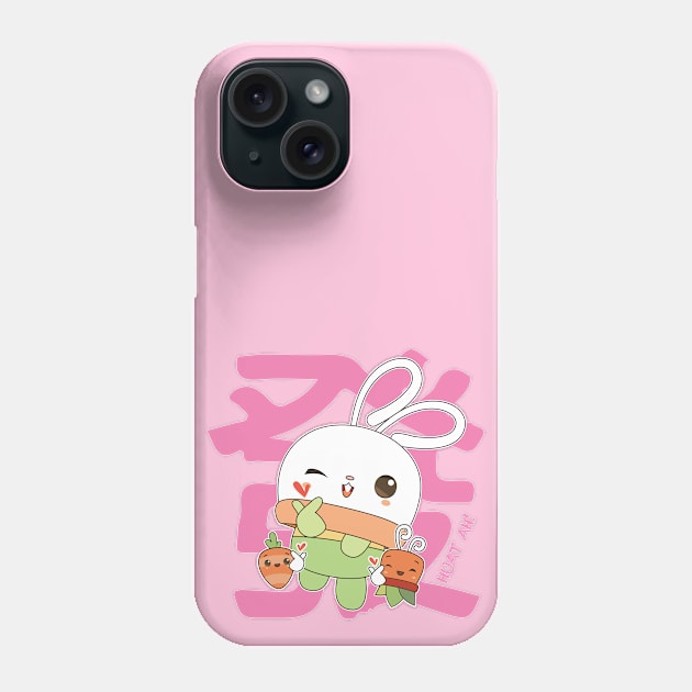 Huat Huat Bunny Succulent - HUAT AH!!! (Pink) Phone Case by Plenty Plantee