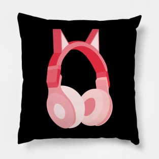 Pink Cat Ear Headphones Pillow