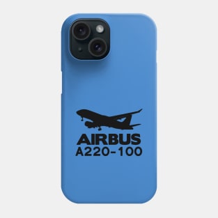 Airbus A220-100 Silhouette Print (Black) Phone Case