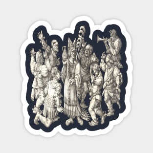 Morris Dancers Of The Middle Ages Cut Out Magnet