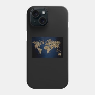 background of the world map, conceptual awareness of vegetarian education no OGM Phone Case