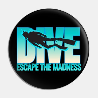 Scuba diving t-shirt design Pin