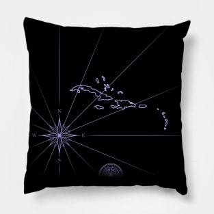 Compass rose purple Pillow