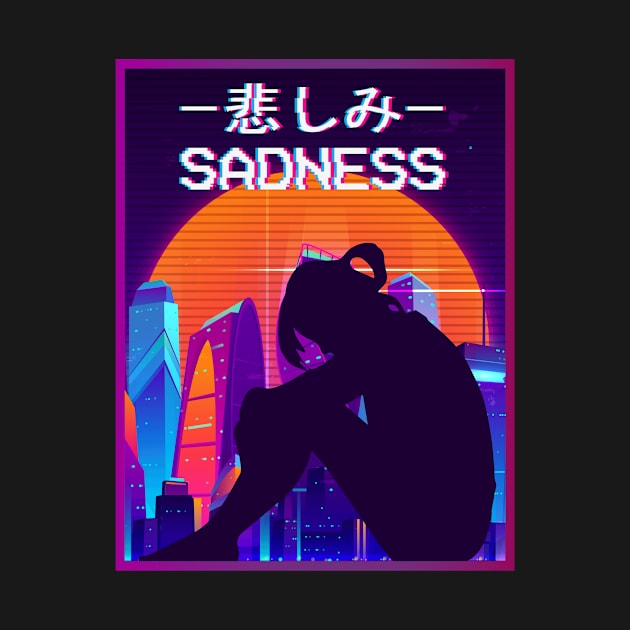 Sadness Sad Anime Girl Tokyo Streetwear Lofi Weeb by Alex21