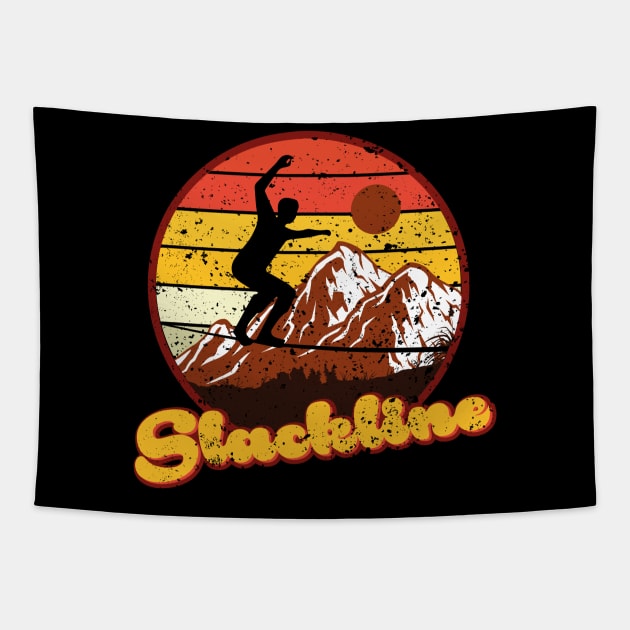 Slackline Vintage Design slacklining outdoor Tapestry by JohnRelo