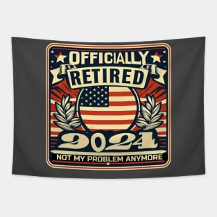 Officially retired 2024 for men with American flag Tapestry