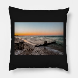 Sunset at McCrae Beach, Mornington Peninsula, Victoria, Australia. Pillow