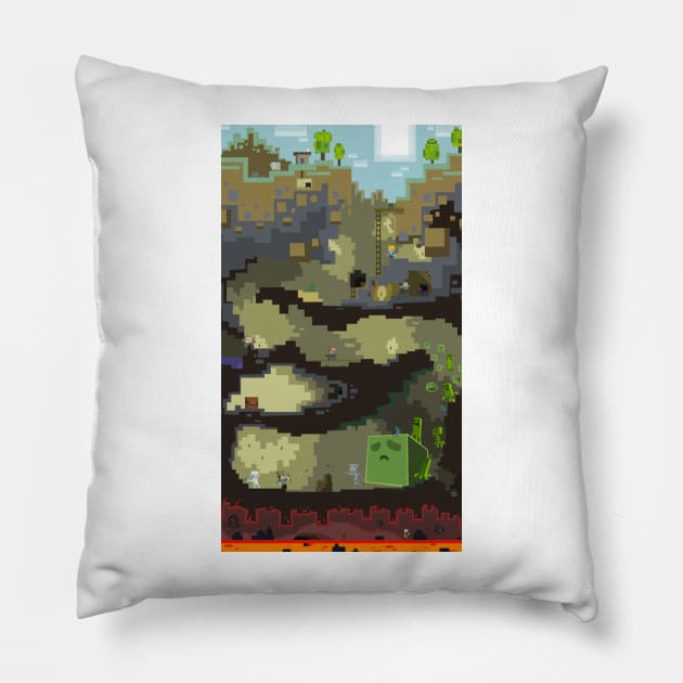 Minecraft Progression Map Pillow by SaucyBandit