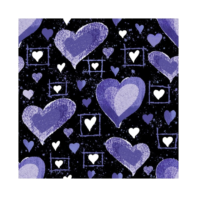 Very Peri Purple Violet Heart Pattern by OneLook