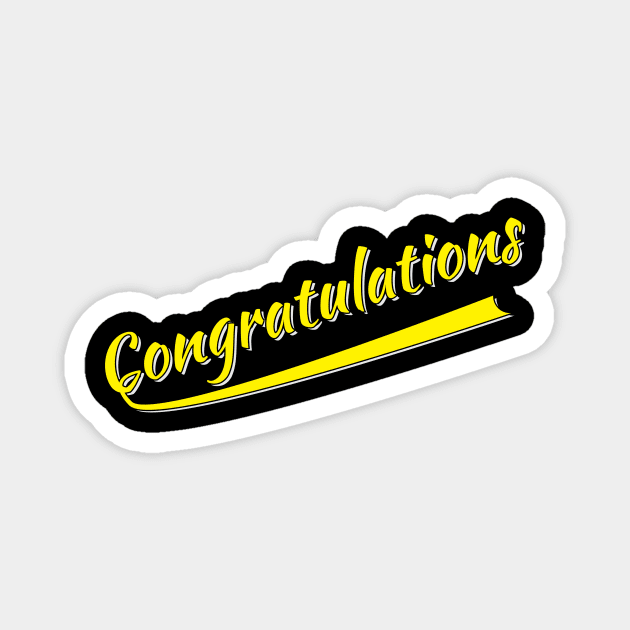 Congratulations typographic design Magnet by emofix