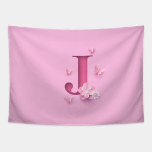 J Letter Personalized, Pink Minimal Cute Design, Birthday Gift, Christmas Gift Tapestry