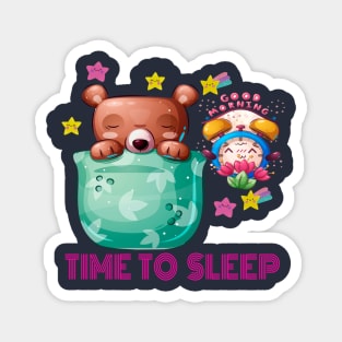 Cute Bear Animal  Sleep Design Magnet