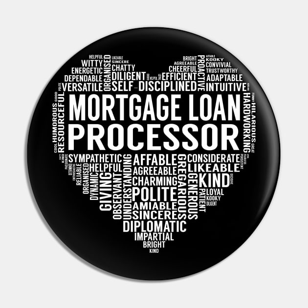 Mortgage Loan Officer Heart Pin by LotusTee