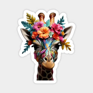 Vibrant little Giraffe Face Magnet