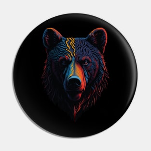 bear face colorful Pin