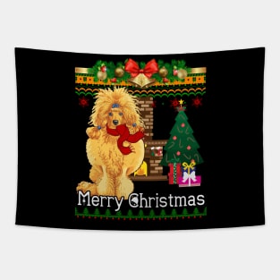 Ugly Christmas Sweater POODLES Tapestry