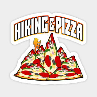 Love Hiking And Pizza White Magnet