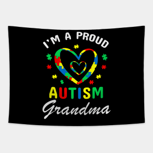 Proud Autism grandma Autism Awareness Gift for Birthday, Mother's Day, Thanksgiving, Christmas Tapestry