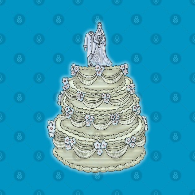 Haunted Wedding Cake by tesiamarieart