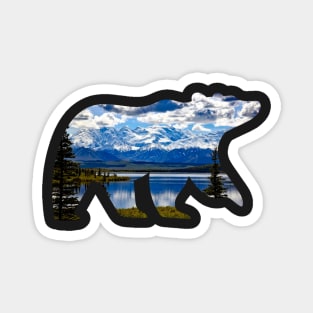 Alaskan mountain view bear silhouette Magnet